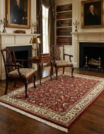 4' 2 x 6' 3 Hand Knotted Isfahan Wool Rug