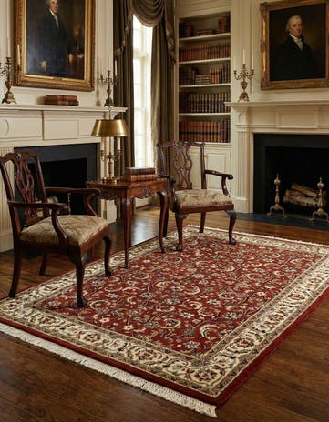 4' 2 x 6' 3 Hand Knotted Isfahan Wool Rug