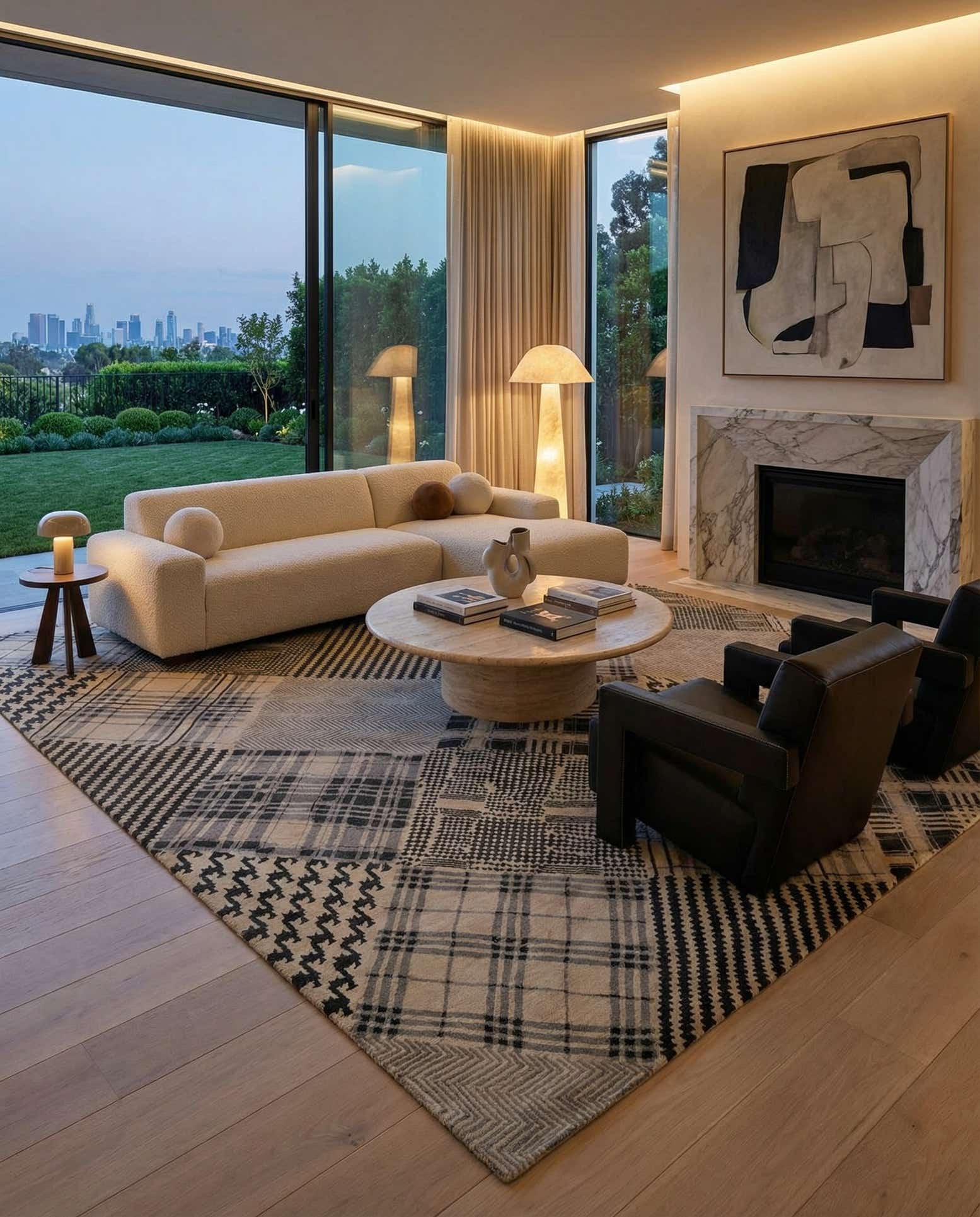 8' 1 x 9' 11 Hand Knotted Modern Manshu Wool Rug