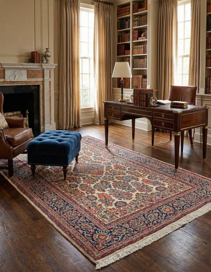 Detail image of  4' 1 x 6' 3  Hand Knotted Jaipur Wool Rug