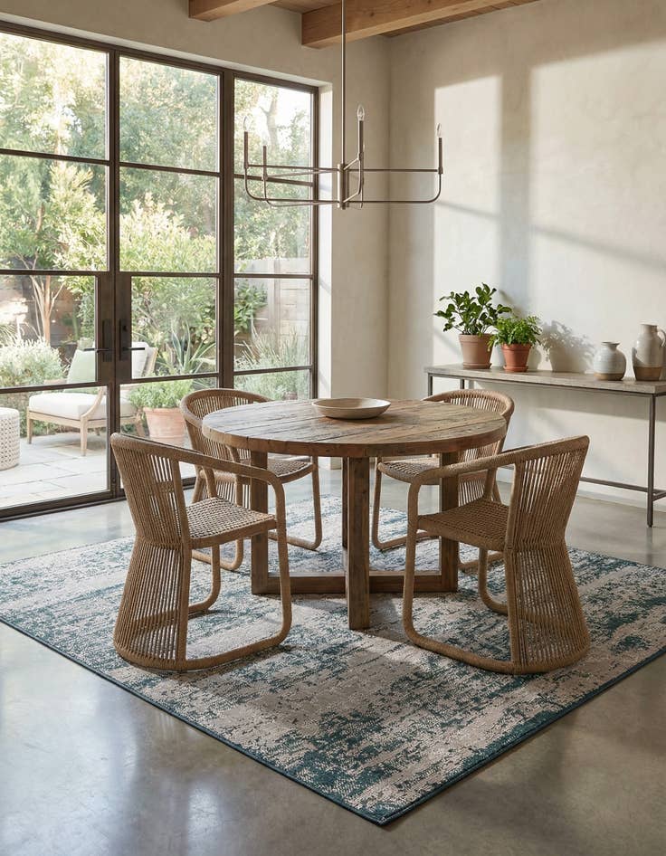 Detail image of 6' x 6' 10  Washable Modern Indoor / Outdoor Square Rug