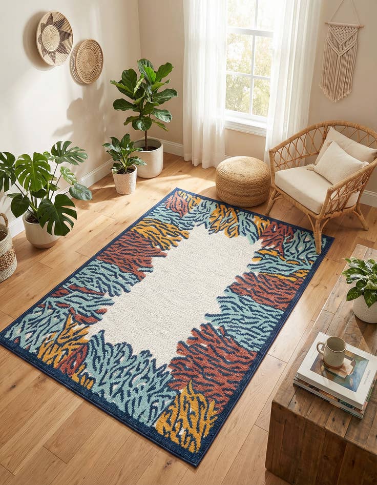 Detail image of 4' x 6' Easy-Clean Belize Indoor / Outdoor Rug