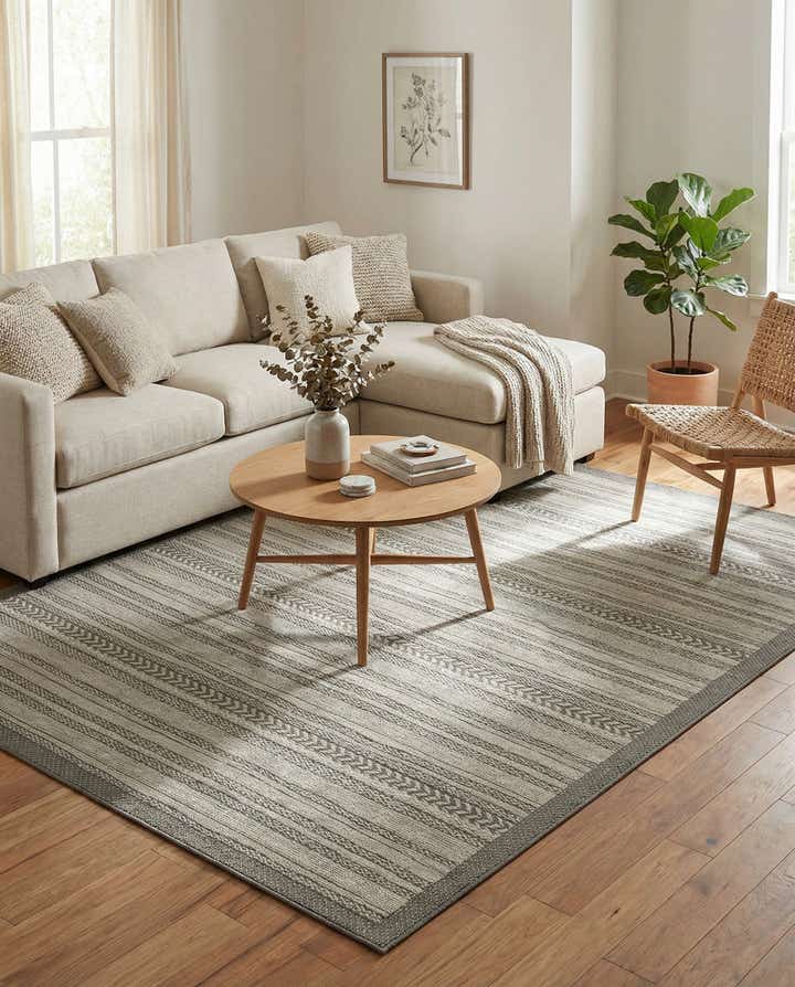 7' x 10' Easy-Clean Border Indoor / Outdoor Rug