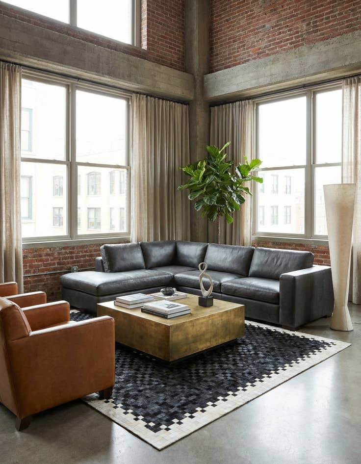 Detail image of 8' 1 x 10' Cowhide Stocks Rug