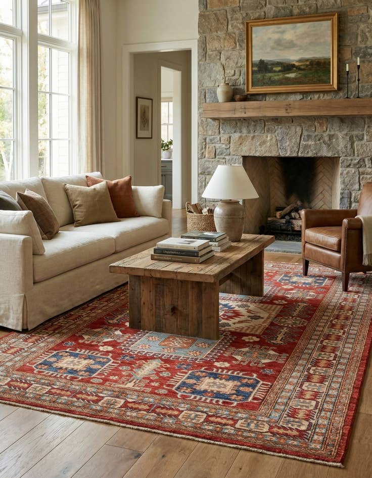 Detail image of 5' 7 x 8' 2  Hand Knotted Kazak Oriental Rug