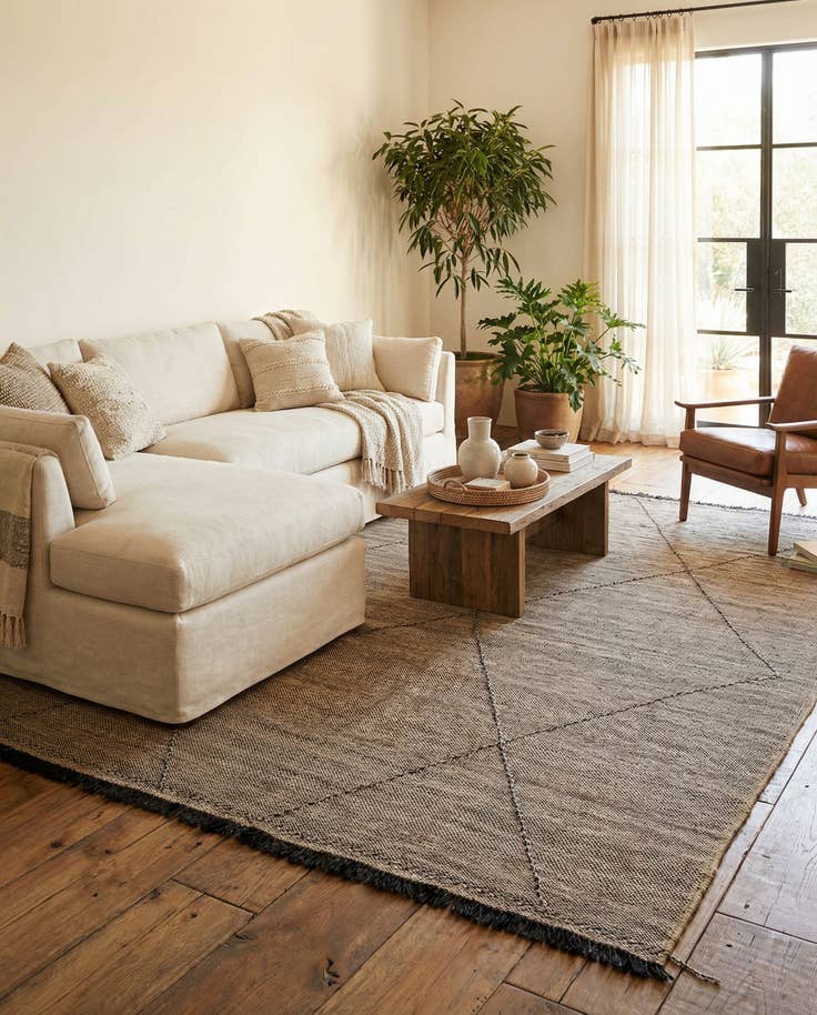 Detail image of 7' 3 x 9' 7 Hand Knotted Moroccan Wool Rug