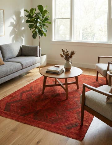 4' 1 x 5' 9 Hand Woven Kilim Modern Wool Rug