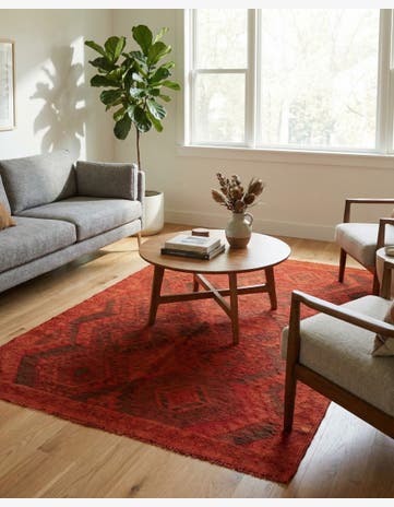 4' 1 x 5' 9 Hand Woven Kilim Modern Wool Rug