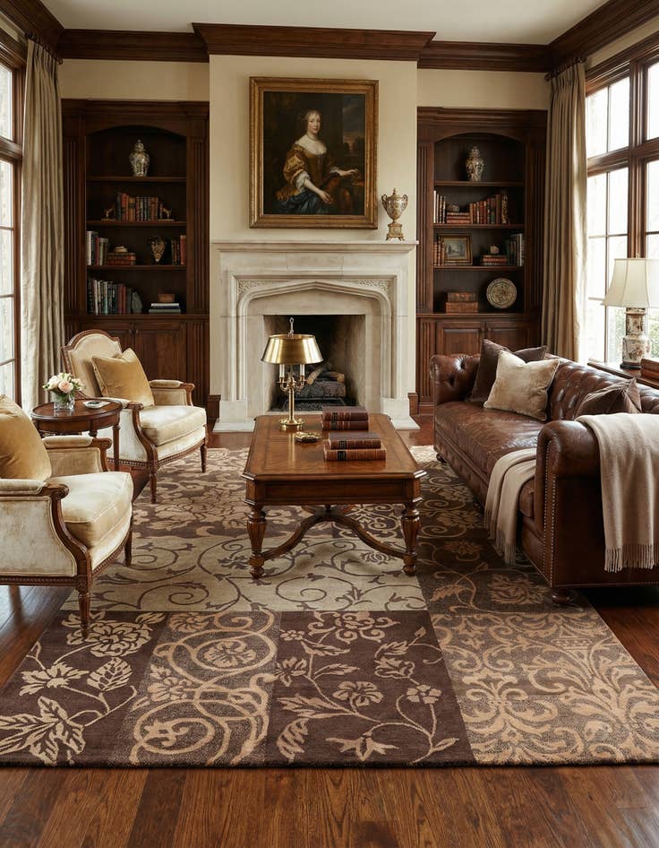 Detail image of  5' 9 x 8'  Hand Knotted Darya Wool Rug