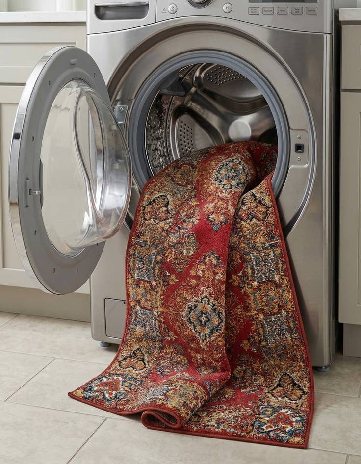 Detail image of  2' 7 x 12'  Washable Traditional Indoor / Outdoor Runner Rug