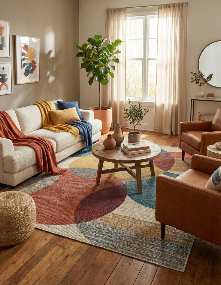 Detail image of 7' 10 x 7' 10 Kamala Washable Square Rug