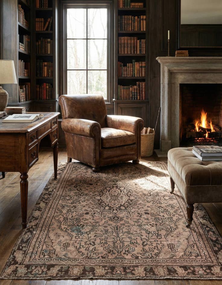 Detail image of 5' 10 x 9' 3  Hand Knotted Ultra Vintage Persian Wool Rug