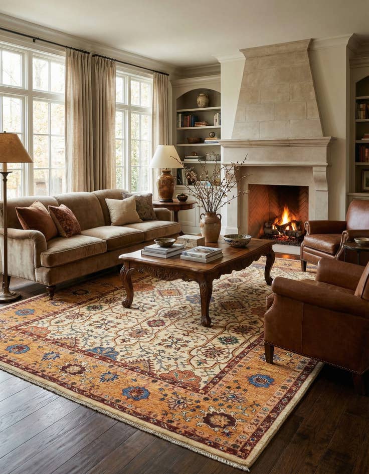 Detail image of 6' 9 x 9' 9  Hand Knotted Ariana Ziegler Rug