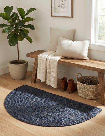 2' 2 x 3' 7 Handmade Braided Jute Hearth Rug