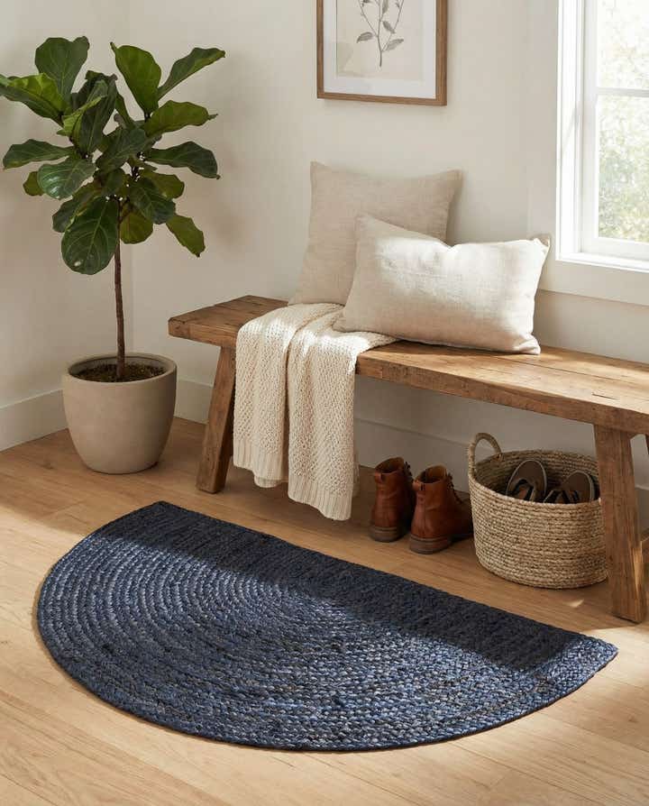 2' 2 x 3' 7 Handmade Braided Jute Hearth Rug