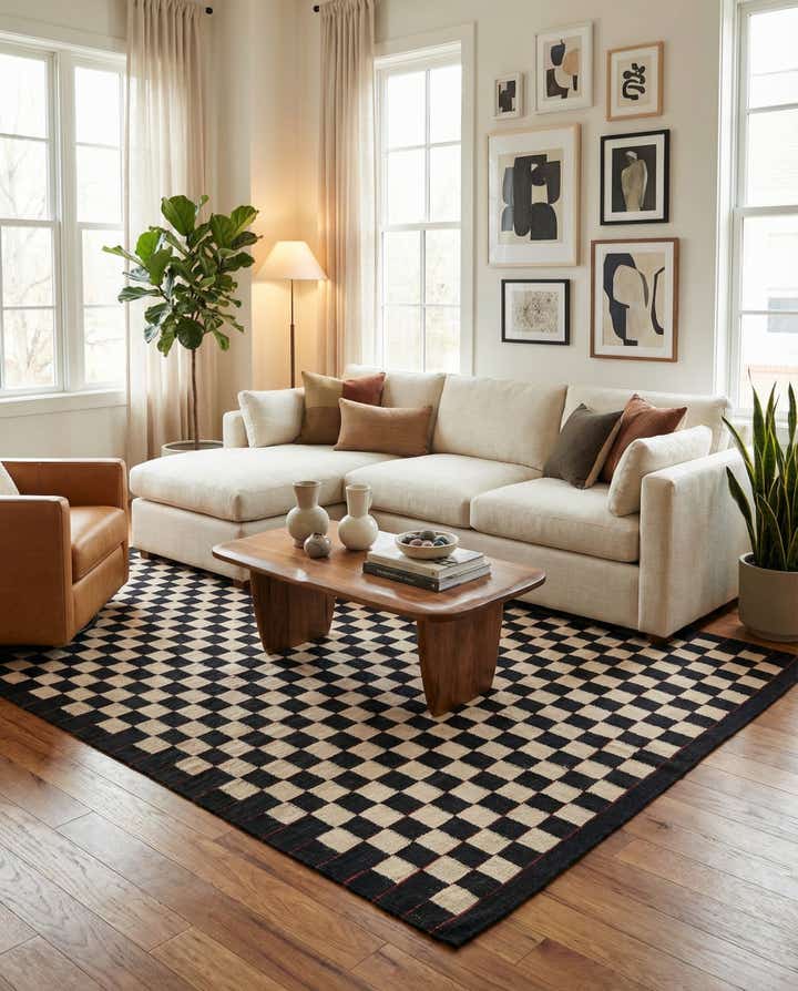 5' 8 x 7' 6 Hand Woven Kilim Modern Wool Rug