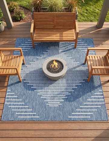 7' x 7' Easy-Clean Modern Indoor / Outdoor Square Rug