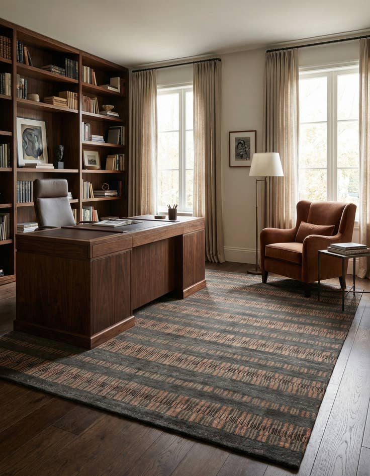 Detail image of  8' 5 x 9' 11 Modern Manshu Wool Rug