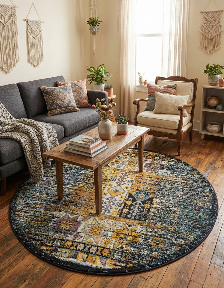 Detail image of 5' 3 x 5' 3 Carrington Round Rug