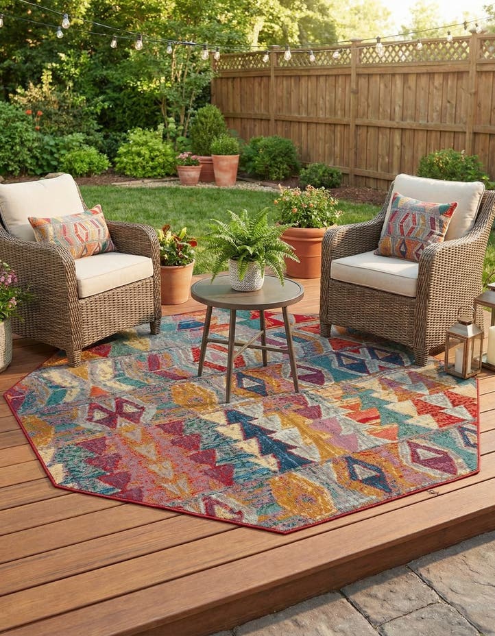 7' x 7' Easy-Clean Modern Indoor / Outdoor...