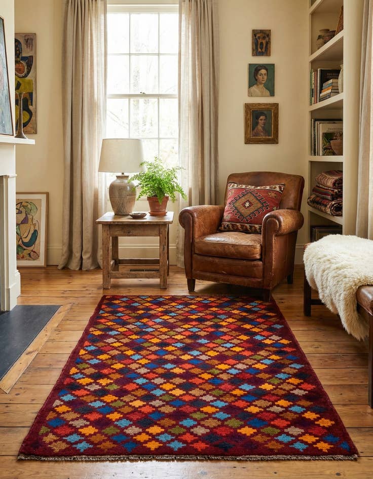 Detail image of 3' x 4' 6  Hand Knotted Balouch Wool Rug