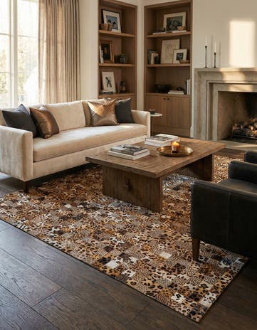 5' x 8' 1 Cowhide Leather Rug