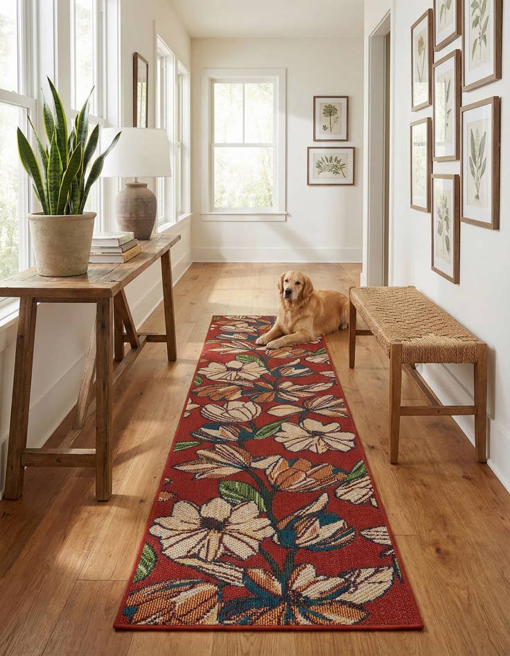 Detail image of  2' 7 x 12'  Washable Baja Indoor / Outdoor Runner Rug