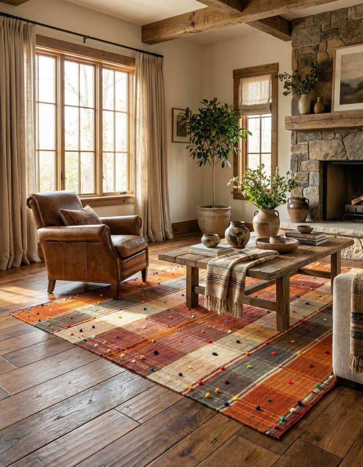 Detail image of  4' 8 x 6' 4 Jajim Rug