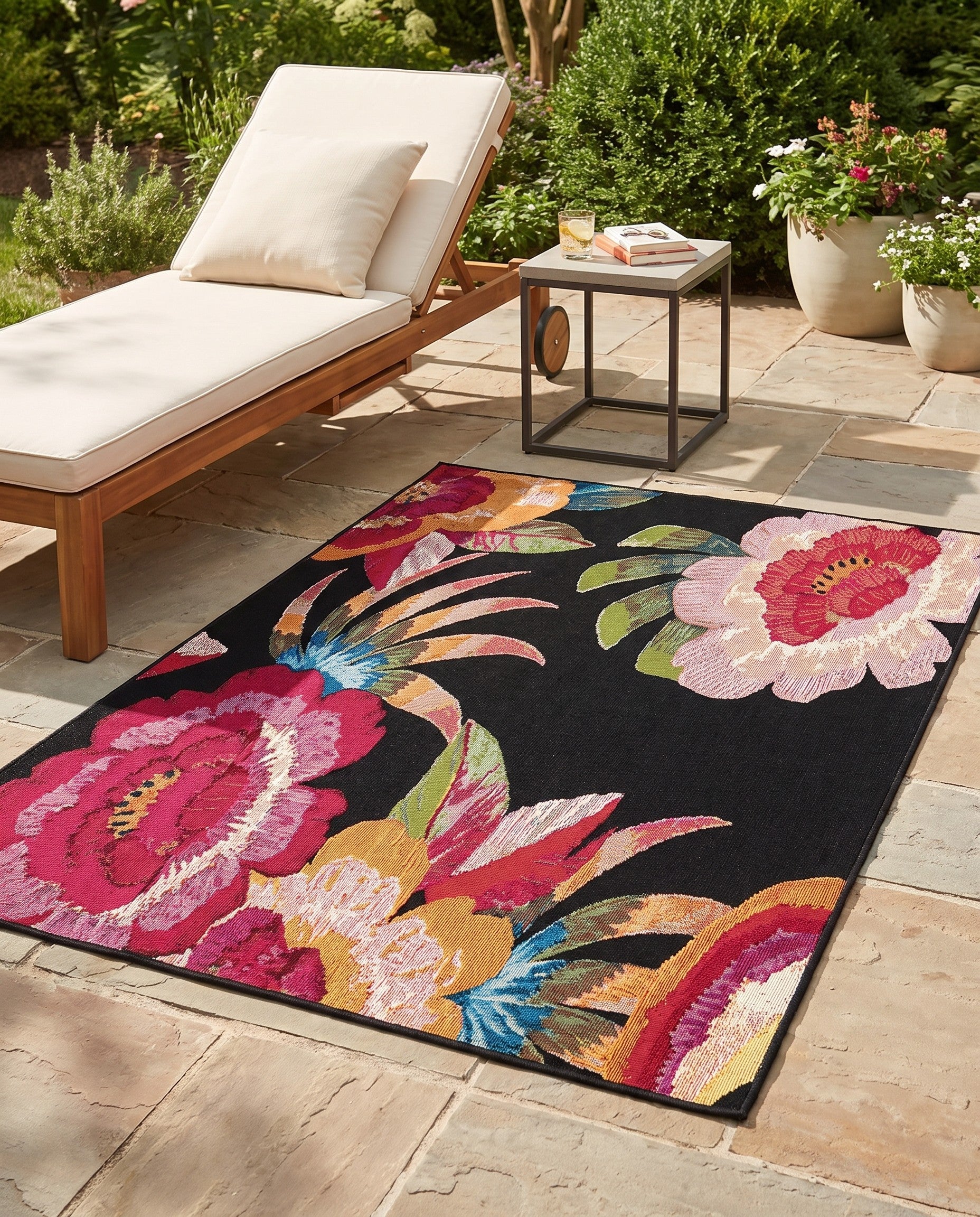 3' 3 x 5' 3 Easy-Clean Botanical Indoor / Outdoor Rug