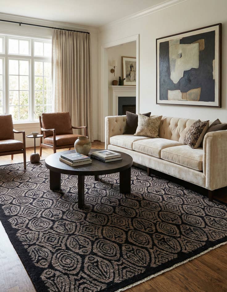 Detail image of 8' x 10'  Hand Knotted Darya Wool Rug