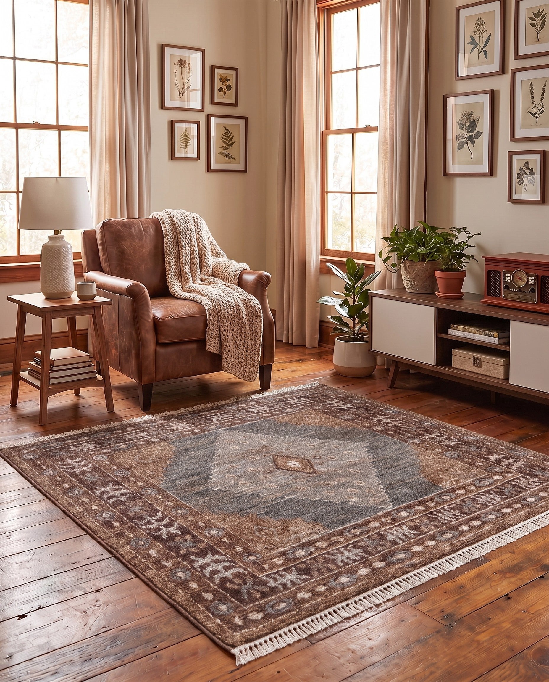 Blue Grand Tradition Square Rug