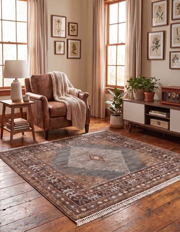 Blue Grand Tradition Square Rug