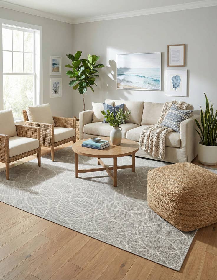 Detail image of 9' x 12'  Washable Trellis Indoor / Outdoor Rug