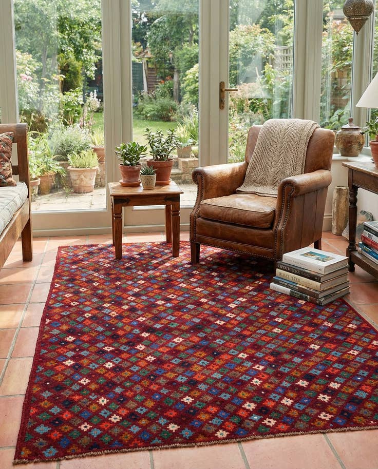 Detail image of 4' x 6' 1 Hand Knotted Balouch Wool Rug