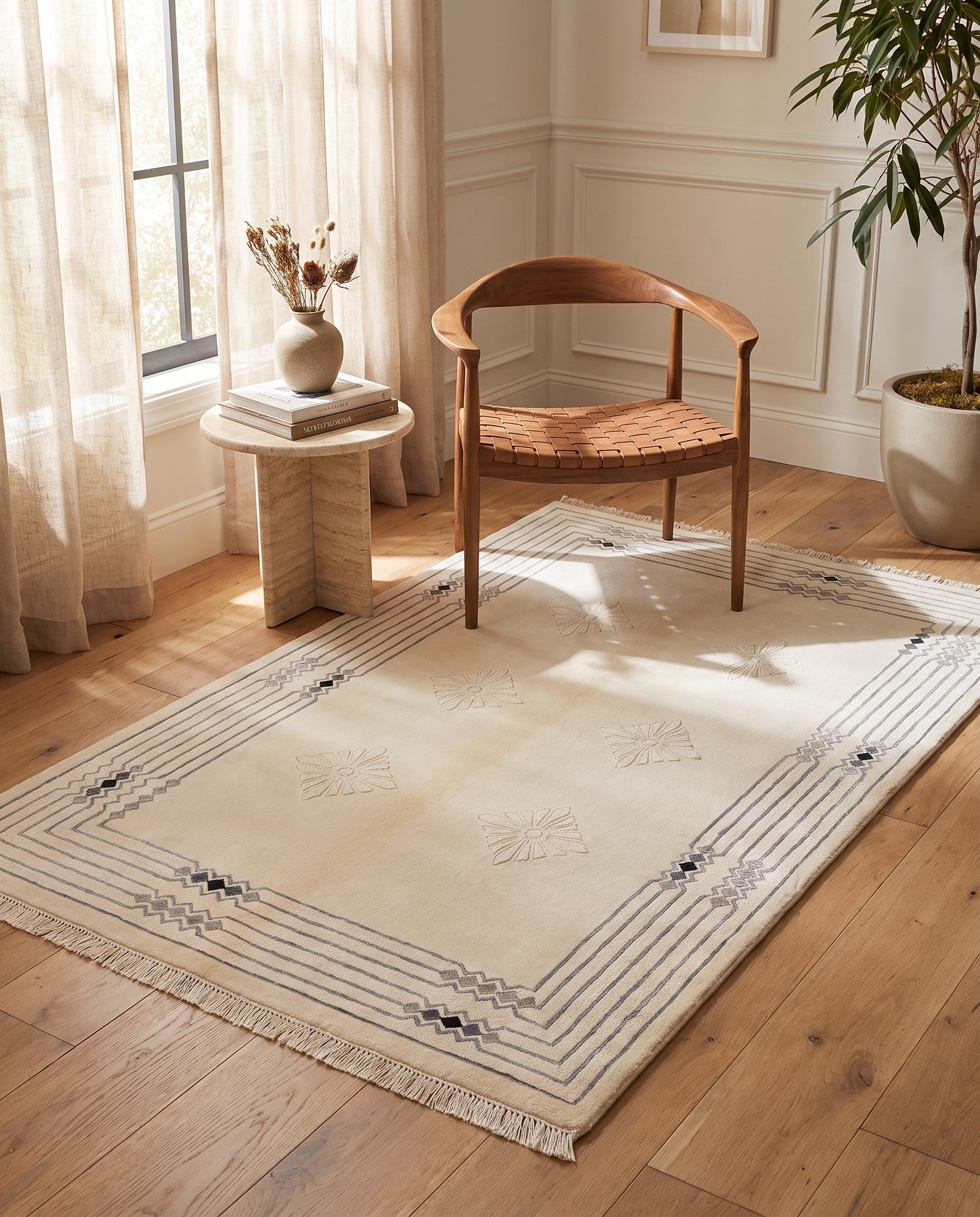 3' 11 x 6' 1 Hand Knotted Darya Wool Rug