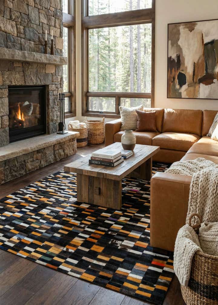 5' 2 x 8' Cowhide - Patchwork Rug