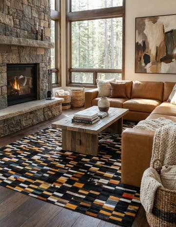 5' 2 x 8' Cowhide - Patchwork Rug