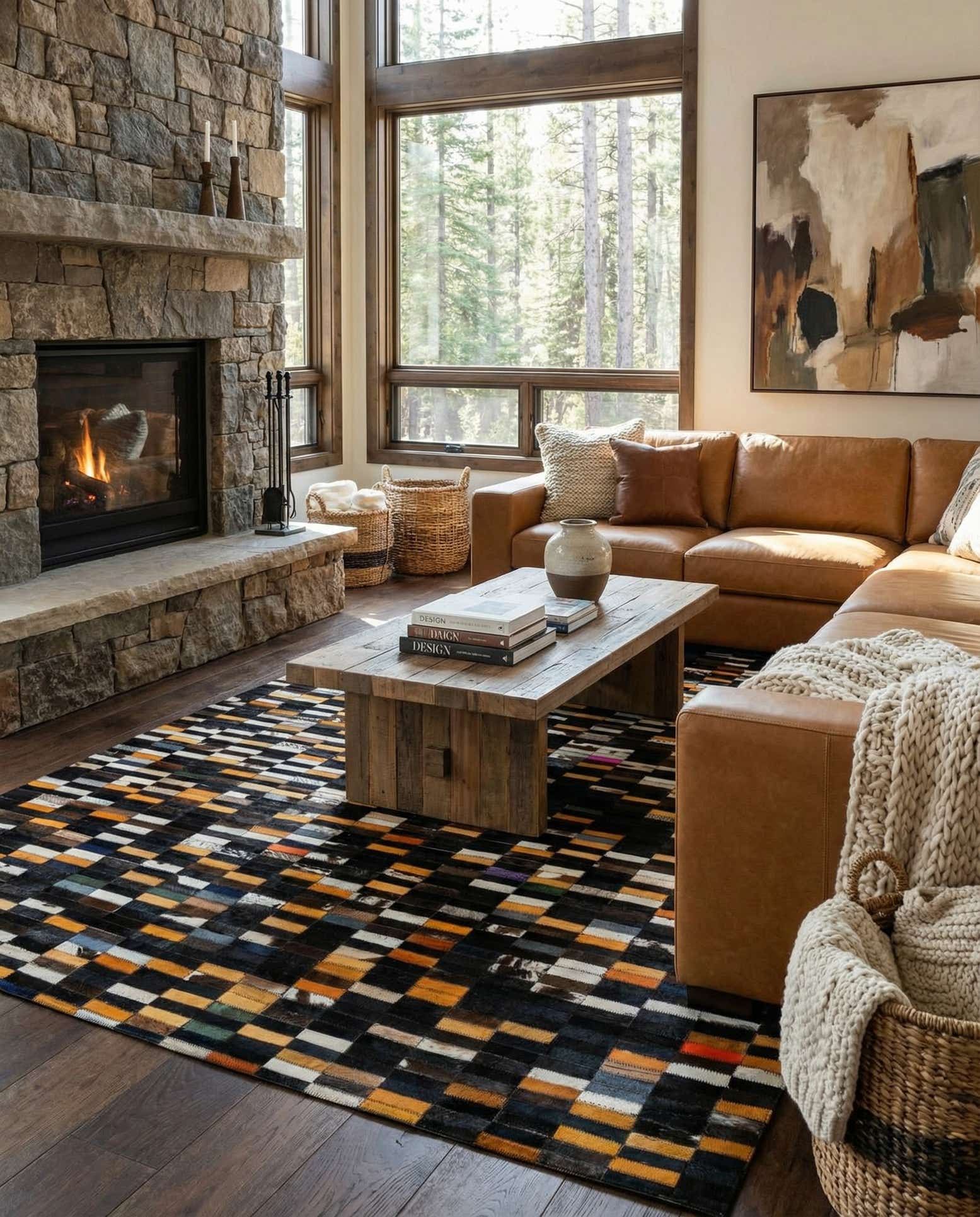 5' 2 x 8' Cowhide - Patchwork Rug