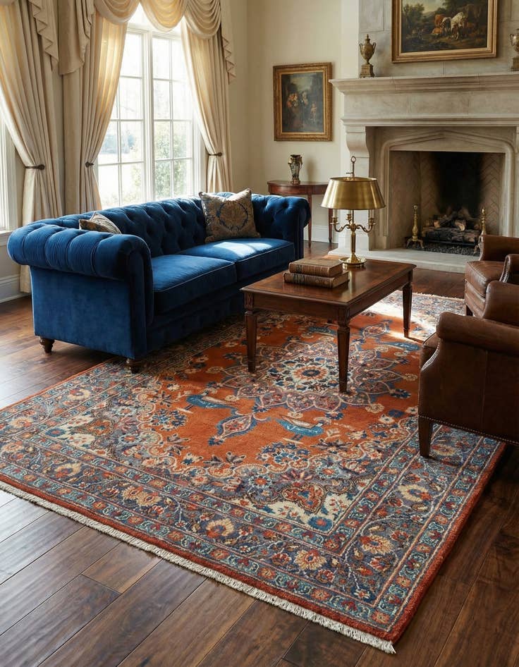 Detail image of  4' 2 x 6' 5  Hand Knotted Mood Persian Wool Rug