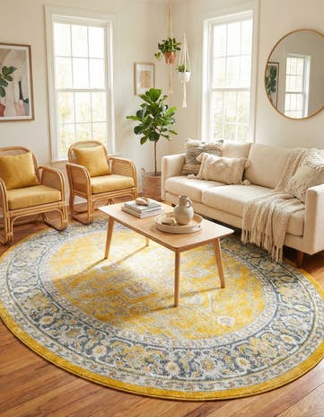Yellow Santiago Oval Rug