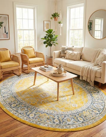 Yellow Santiago Oval Rug