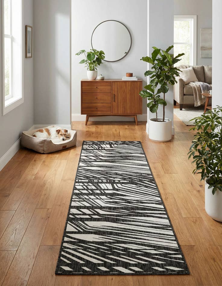 Detail image of 2' 7 x 12'  Washable Modern Indoor / Outdoor Runner Rug