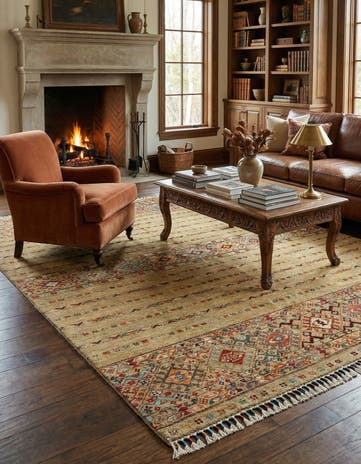 4' 10 x 6' 7 Torkman Wool Rug