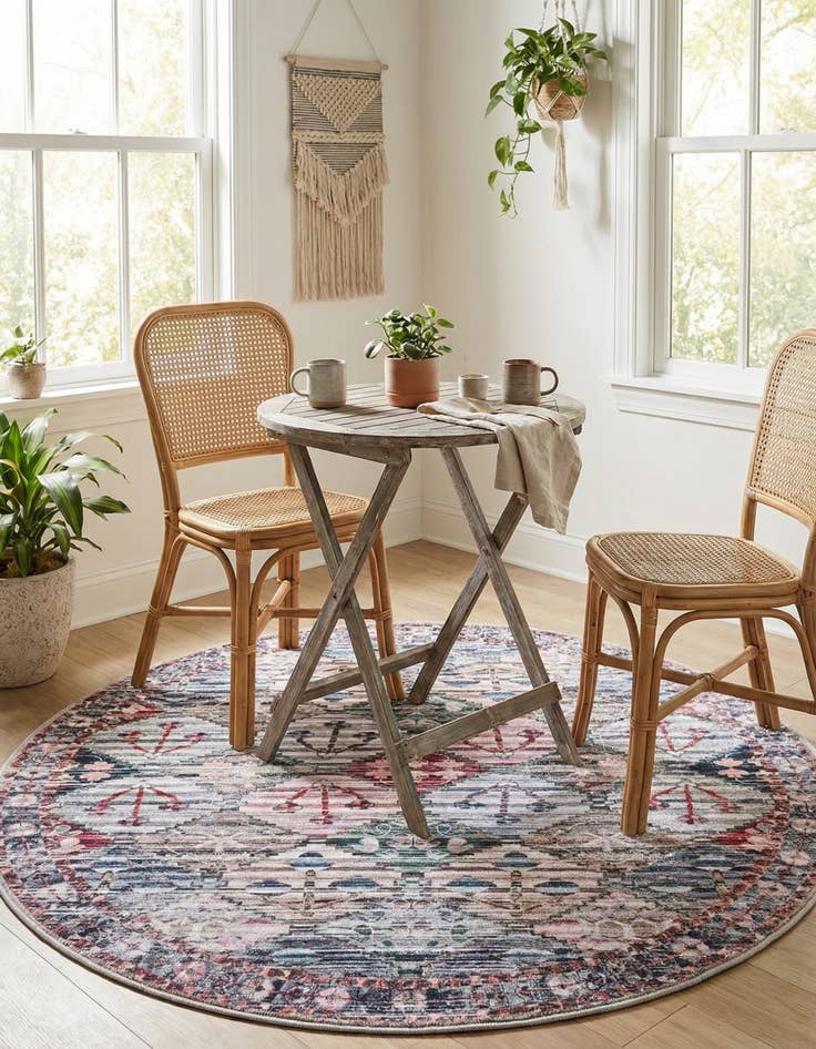 Detail image of 4' x 4'  Washable Mangata Round Rug