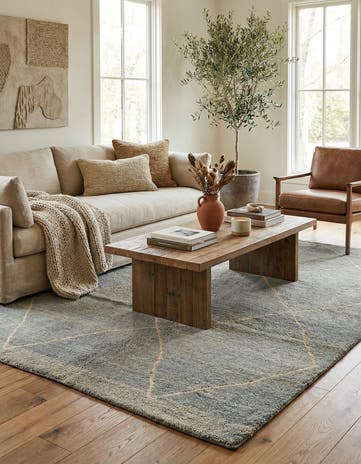 4' 7 x 6' 7 Hand Knotted Moroccan Wool Rug