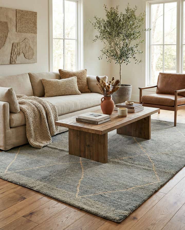 4' 7 x 6' 7 Hand Knotted Moroccan Wool Rug