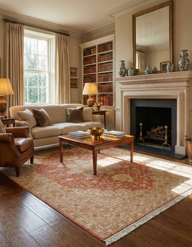 Detail image of  4' 10 x 7'  Hand Knotted Tabriz Persian Rug