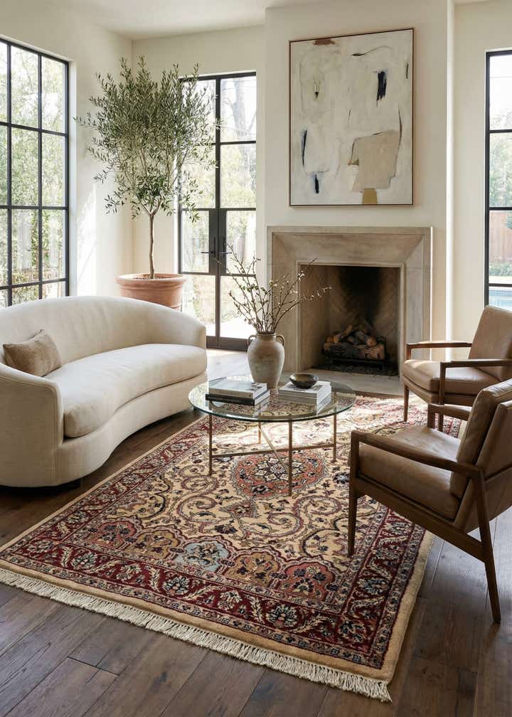 4' x 5' 10 Hand Knotted Jaipur Wool Rug