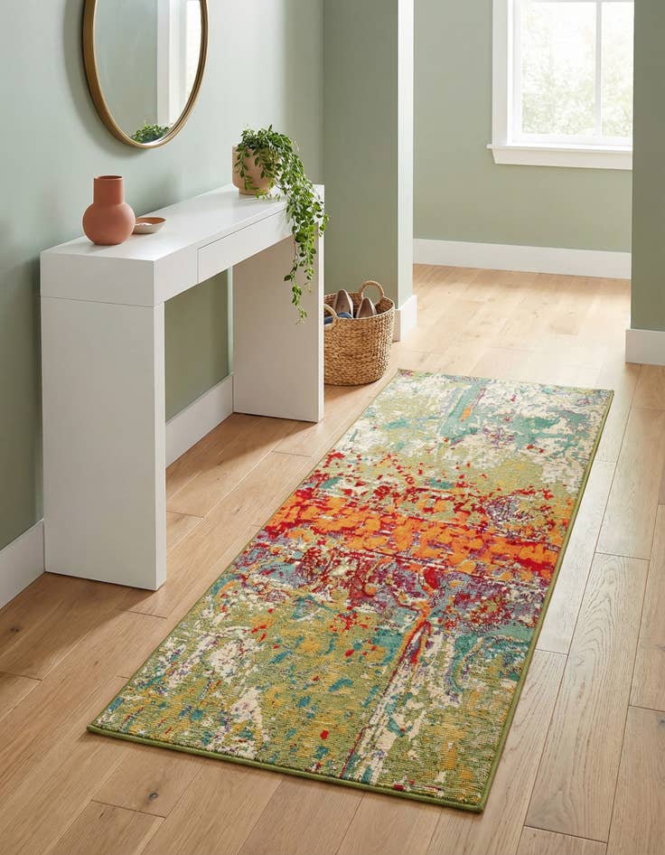 Detail image of 2' x 4' Easy-Clean Modern Indoor / Outdoor Runner Rug