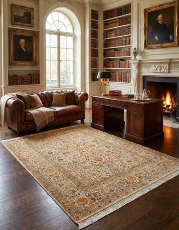 4' 8 x 7' 5 Hereke Silk Rug